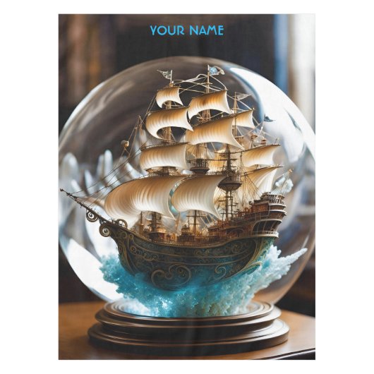 Fantasie Schattige Vivid Ship Glass Sphere Tafelkleed (Voorkant)