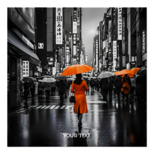 Fantasie Schattige Vivid Sinaasappels jas Tokyo Perfect Poster