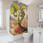 Fantasie Schattige Vivid Surreal Face Desert Douchegordijn (In situ)