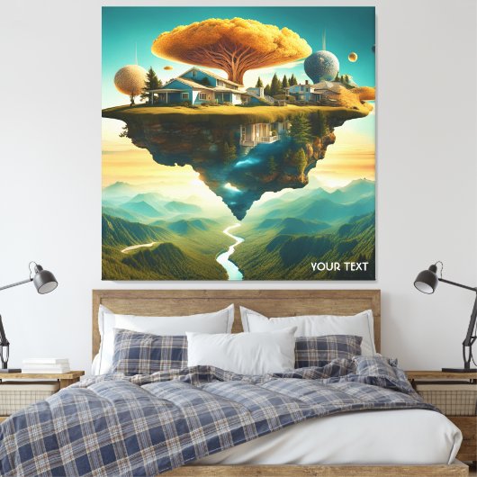 Fantasie Schattige Vivid Surreal Sphere Landscape Canvas Afdruk (Insitu (Slaapkamer))