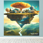 Fantasie Schattige Vivid Surreal Sphere Landscape Canvas Afdruk (Insitu (Houten vloer))