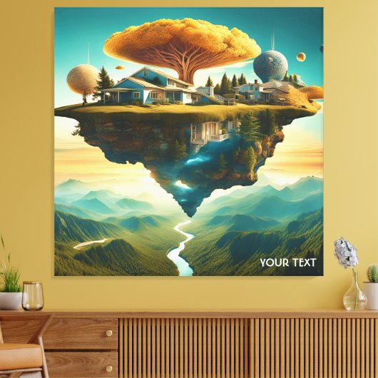 Fantasie Schattige Vivid Surreal Sphere Landscape Canvas Afdruk (Insitu (Woonkamer))