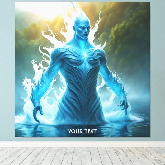 Fantasie Schattige Vivid Water Elemental Lake Canvas Afdruk (Insitu (Houten vloer))