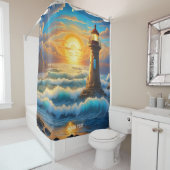 Fantasie Schattige Vivid Zee Sun Storm Douchegordijn (In situ)