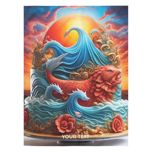 Fantasie Schattige Vivid Zee Sunset Cake Tafelkleed (Voorkant)