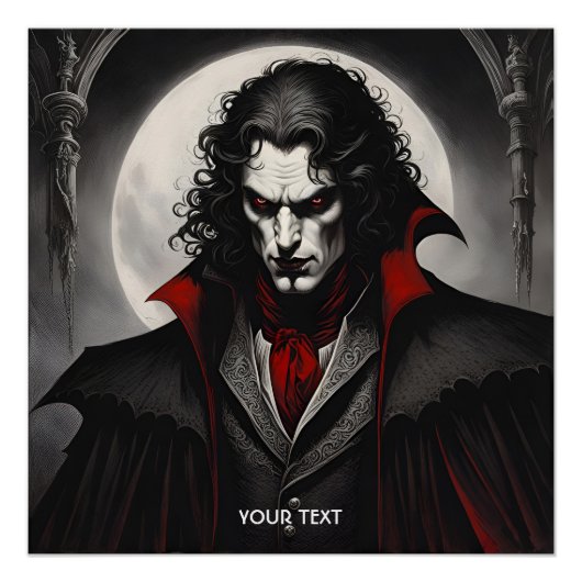 Fantasie Schattige Vivid Zwart Wit Gothic Perfect Poster (Voorkant)