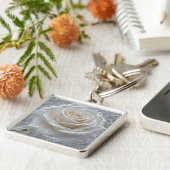 Fantasie Schattige Witte Rose Drops Sleutelhanger (Zijkant)