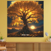 Fantasie Schattige Yellow Tree Moon Canvas Afdruk (Insitu (Woonkamer))