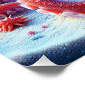 Fantasie Schattige Zee Rode Octopus Perfect Poster (Hoek)