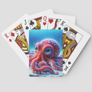 Fantasie Schattige Zee Rode Octopus Pokerkaarten