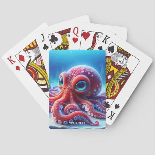 Fantasie Schattige Zee Rode Octopus Pokerkaarten (Achterkant)