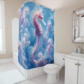Fantasie Schattige Zee Seahorse Planten Douchegordijn (In situ)