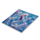 Fantasie Schattige Zee Seahorse Planten Tegeltje (Zijkant)