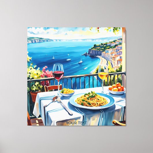Fantasie Schattige Zee Uitzicht Spaghetti Canvas Afdruk (Voorkant)
