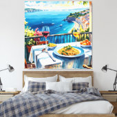 Fantasie Schattige Zee Uitzicht Spaghetti Canvas Afdruk (Insitu (Slaapkamer))