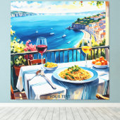 Fantasie Schattige Zee Uitzicht Spaghetti Canvas Afdruk (Insitu (Houten vloer))