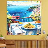 Fantasie Schattige Zee Uitzicht Spaghetti Canvas Afdruk (Insitu (Woonkamer))