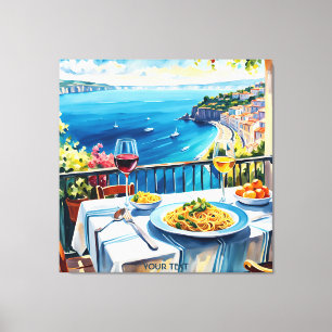 Fantasie Schattige Zee Uitzicht Spaghetti Canvas Afdruk