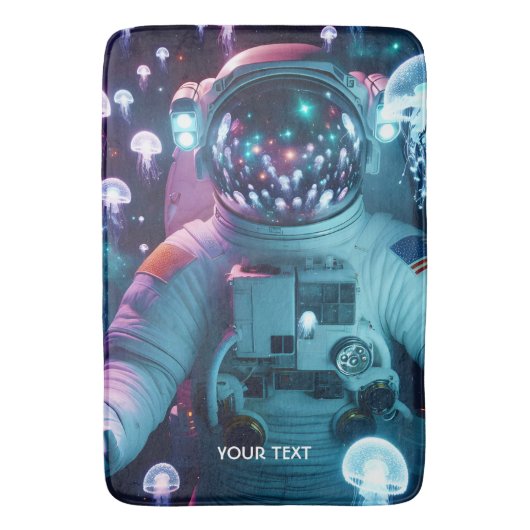 Fantasie Schattigee astronaut kwallen ruimte Badmat (Voorkant Verticaal)