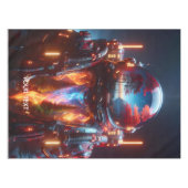 Fantasie Schattigee astronaut landschapsbrand Tafelkleed (Voorkant (Horizontaal))