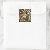 Fantasie Schattigee augurken Board Jar Vierkante Sticker (Tas)