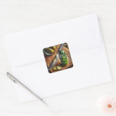 Fantasie Schattigee augurken Board Jar Vierkante Sticker (Envelop)