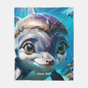 Fantasie Schattigee Baby Dolfijn Bloemen Fleece Deken