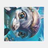 Fantasie Schattigee Baby Dolfijn Bloemen Fleece Deken (Voorkant (Horizontaal))