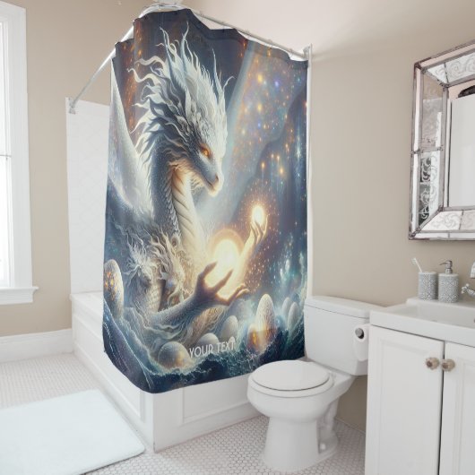 Fantasie Schattigee Dragon Light Eggs Douchegordijn (In situ)