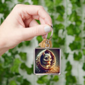 Fantasie Schattigee eekhoorn binnen schelp Sleutelhanger (Hand)
