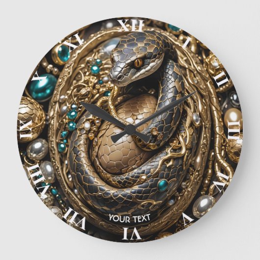 Fantasie Schattigee Eitjes Snake Sieraden Grote Klok (Voorkant)