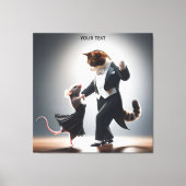 Fantasie Schattigee kattenmuis Tango Canvas Afdruk (Voorkant)