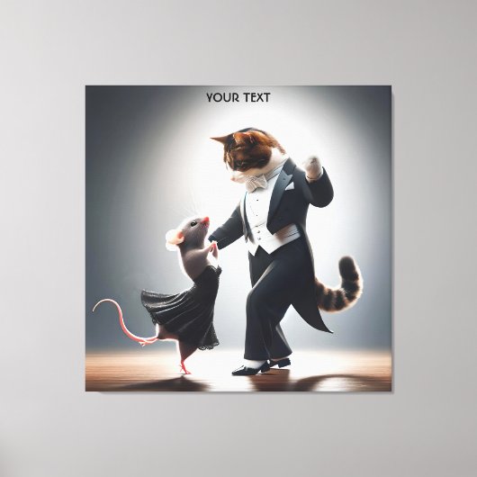 Fantasie Schattigee kattenmuis Tango Canvas Afdruk (Voorkant)