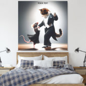 Fantasie Schattigee kattenmuis Tango Canvas Afdruk (Insitu (Slaapkamer))