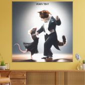 Fantasie Schattigee kattenmuis Tango Canvas Afdruk (Insitu (Woonkamer))