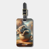 Fantasie Schattigee Koala Tea Cup Bagagelabel (Voorkant verticaal)