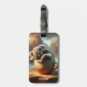Fantasie Schattigee Koala Tea Cup Bagagelabel (Achterkant verticaal)