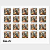 Fantasie Schattigee Koala Tea Cup Vierkante Sticker (Vel)