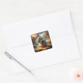 Fantasie Schattigee Koala Tea Cup Vierkante Sticker (Envelop)