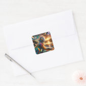 Fantasie Schattigee kolibrie Goddess Lake Vierkante Sticker (Envelop)