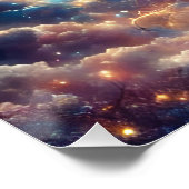 Fantasie Schattigee Kosmische Godin Wolken Perfect Poster (Hoek)