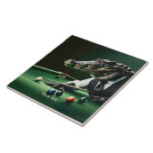 Fantasie Schattigee Krokodil Spelen Biljart Tegeltje (Zijkant)