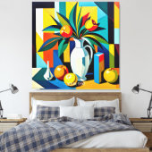 Fantasie Schattigee kubist stilleven Canvas Afdruk (Insitu (Slaapkamer))