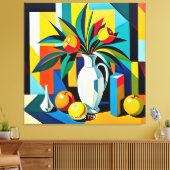 Fantasie Schattigee kubist stilleven Canvas Afdruk (Insitu (Woonkamer))