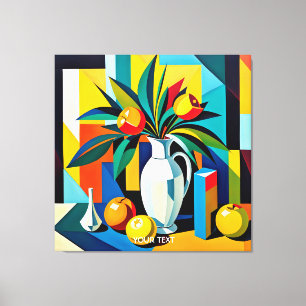 Fantasie Schattigee kubist stilleven Canvas Afdruk