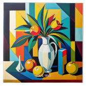 Fantasie Schattigee kubist stilleven Tegeltje (Voorkant)