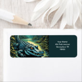 Fantasie Schattigee levendige Cartoon Alligator Bo Etiket (Insitu)