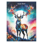 Fantasie Schattigee levendige herten kubist stijl Tafelkleed (Voorkant)