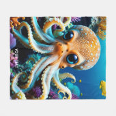 Fantasie Schattigee levendige Octopus Zee Creature Fleece Deken (Voorkant (Horizontaal))