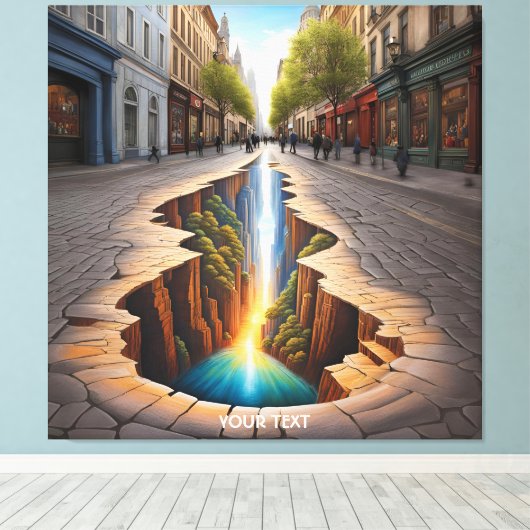 Fantasie Schattigee levendige optische illusie sta Canvas Afdruk (Insitu (Houten vloer))